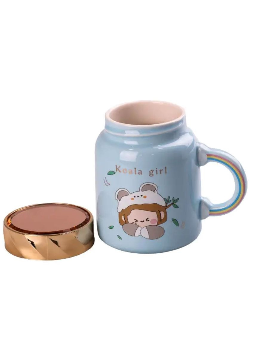 Чашка порцелянова 420 мл з кришкою Блакитна HPCY8240BL Jooki (358706479)