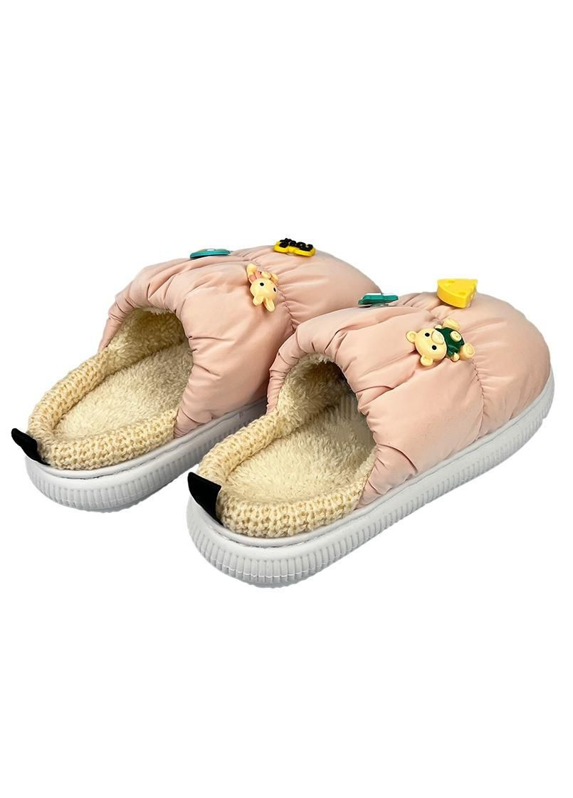 Розовые тапочки домашние женские с джибитсами розовые 12921-2 Sanlin