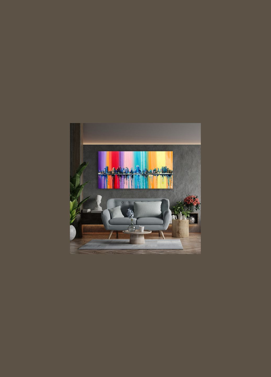 Картина Радужный Мегаполис 50x100 см (K0053) Malevich Store (333339187)