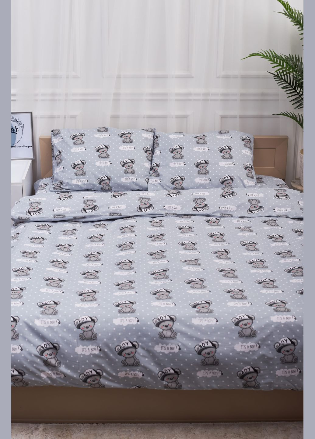 Комплект постільної білизни Дитячий 110х140 наволочки 2х50х70 Teddy Boy Бязь Gold Люкс (MS-830000023) Moon&Star TeddyBoy (293173238)