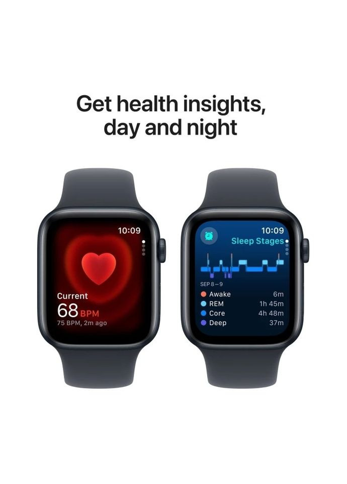 Смарт-годинник Watch SE 2 (2024) GPS 44mm Midnight Aluminium Case with Midnight Sport Band - S/M (MXEJ3QH/A) Apple (370607404)