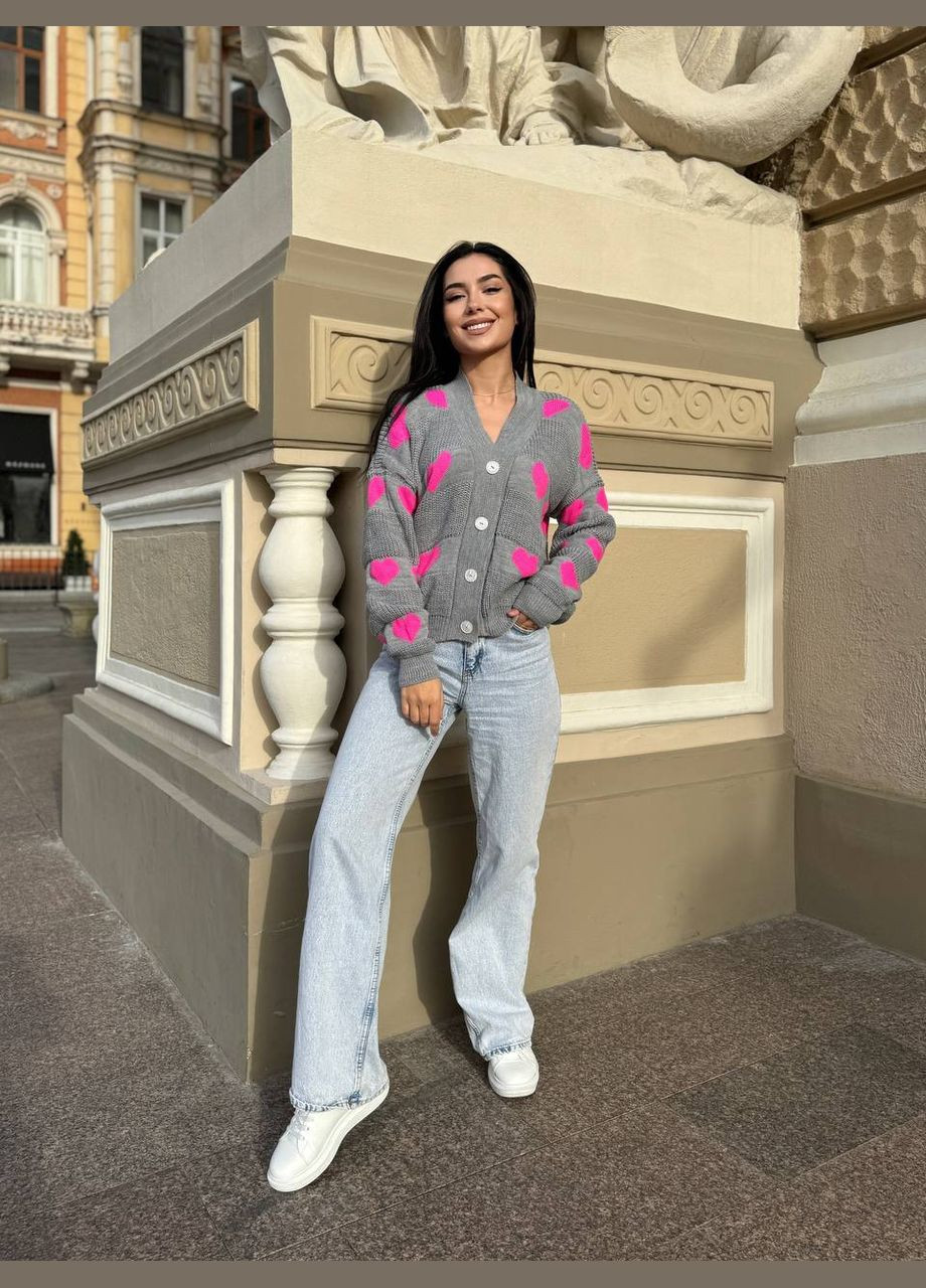 Жіночий кардиган сірого кольору 27264 Fashion (296931894)