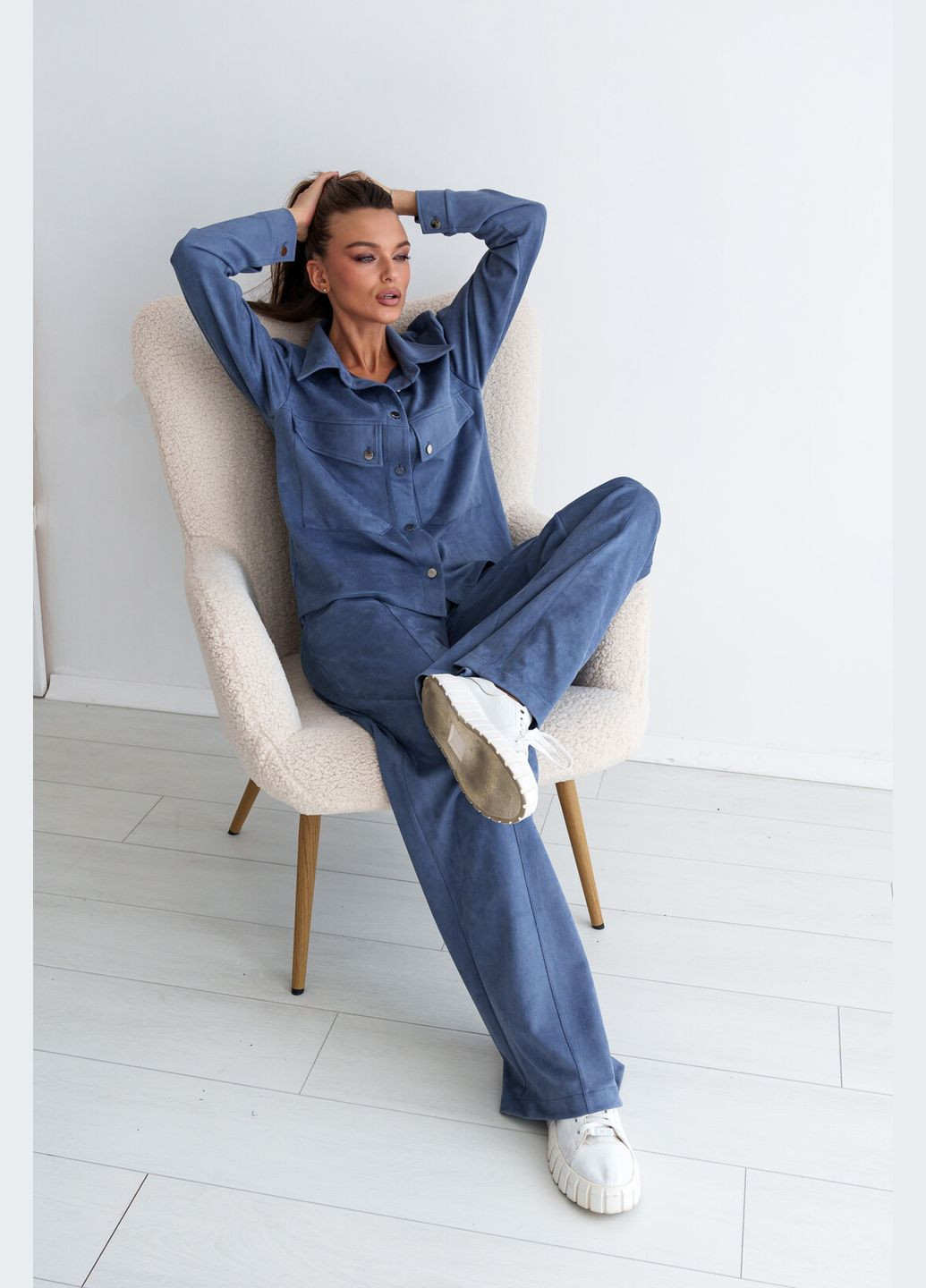 Синяя повседневный рубашка RiMari