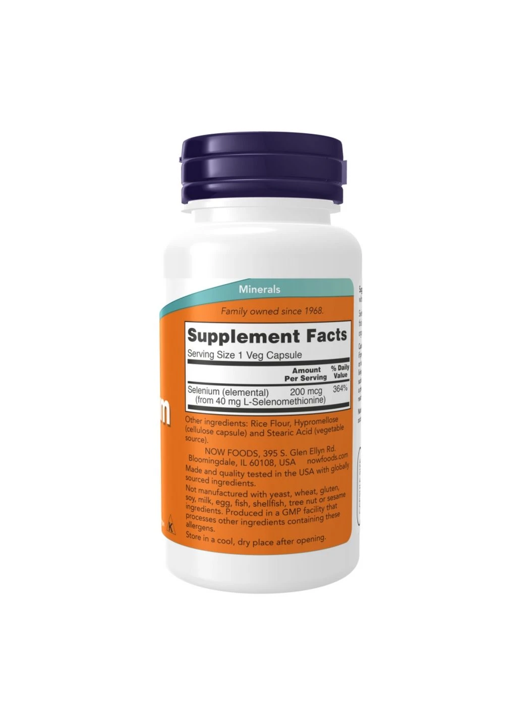Пищевая добавка Selenium 200mcg - 180 Vcaps Now Foods (296191124)