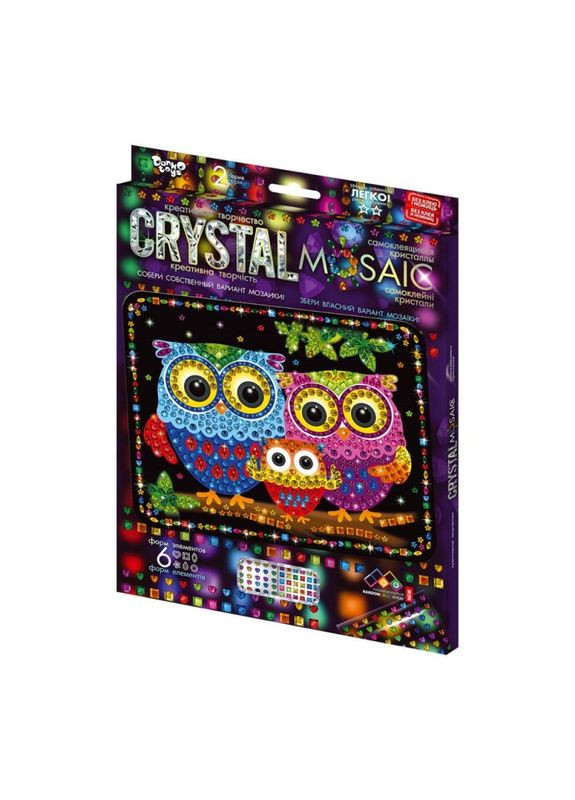 Набор для творчества CRYSTAL MOSAIC Сім'я сов (CRM-02-10) Danko Toys (364111196)