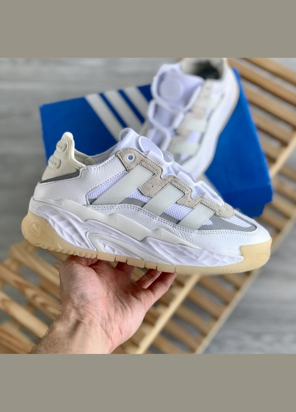 Кросівки жіночі і чоловічі Adidas Niteball white | Адідас Найтбол білі No Brand білі демісезони (307397804)