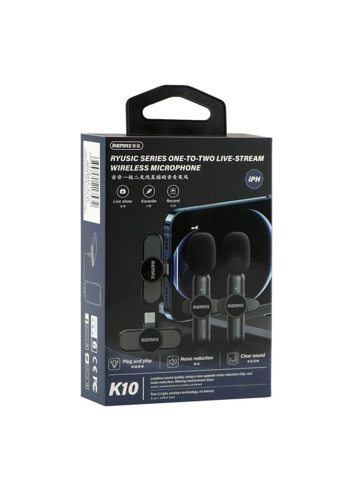 Микрофон Петличный Беспроводной K10 Twin Lightning Remax (371187964)