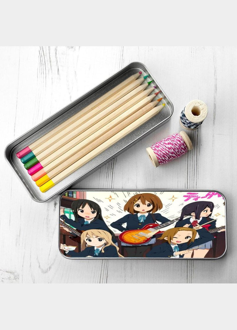 Пенал шкільний для хлопчика та дівчинки металевий Аніме Кей-Он #008 7*18 см Silver No Brand (309160338)