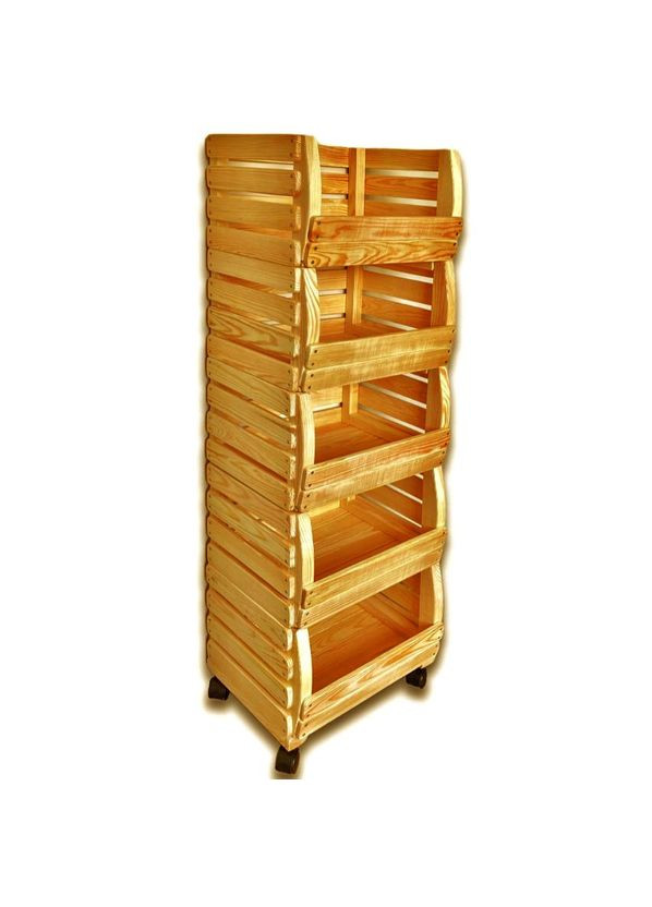 Стеллаж для овощей и фруктов из дерева Астрия 540 карри (ЯХТ-549303) No Brand (327846231)