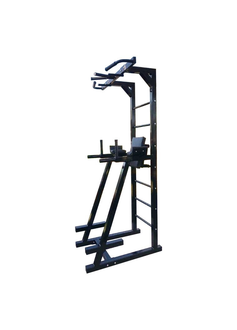 Турнік, бруси та зйомна спинка на прес, шведська стінка Чорна (60х60 мм) No Brand (326596750)