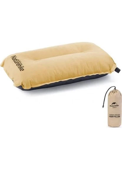 Подушка надувная Naturehike Sponge automatic 46х27х9,5 см губка полиэстер жёлтая No Brand (400574863)