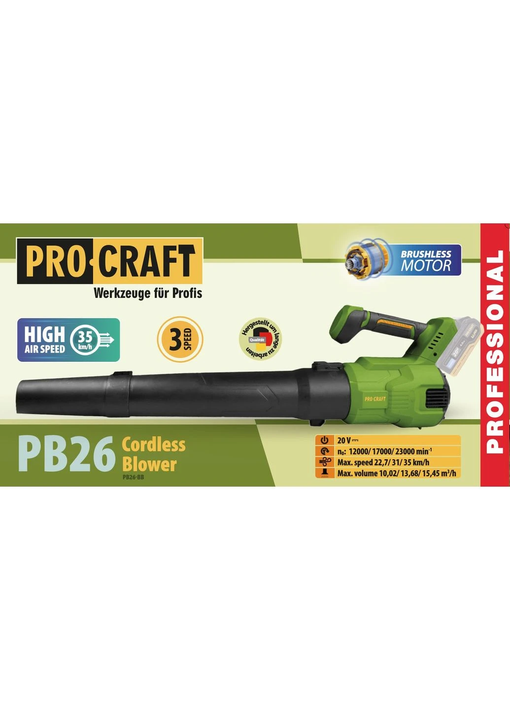 Аккумуляторная воздуходувка PB26 (без АКБ и зп) ProCraft (366089931)