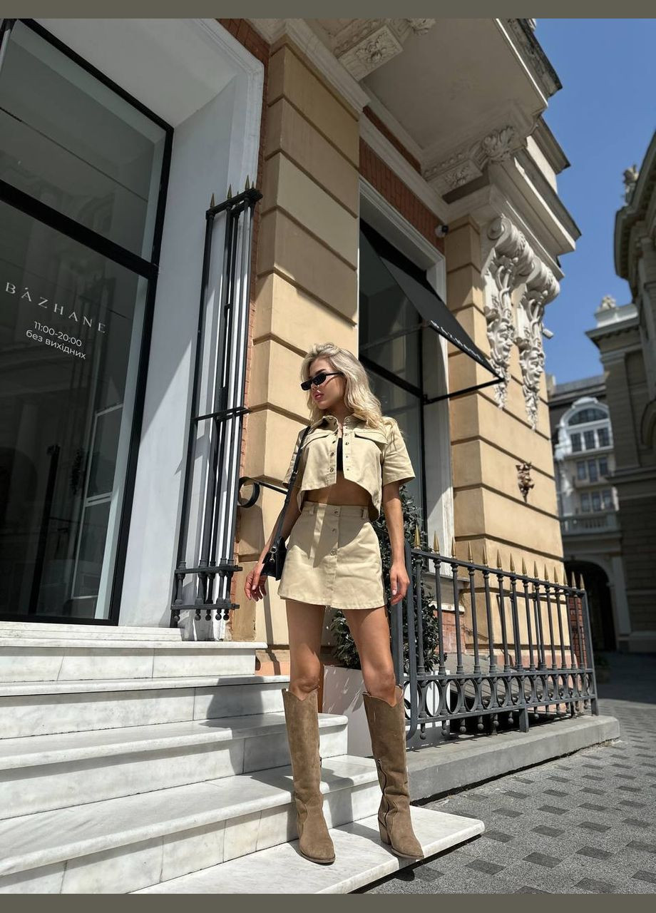 Женский двойка из картона бежевый No Brand костюм (330828971)