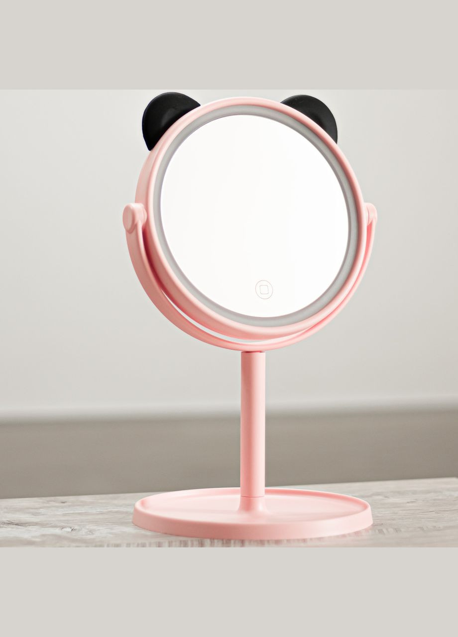 Дзеркало косметичне на підставці з LED підсвічуванням (LMR-4481) Рожеве La Rosa (322775477)