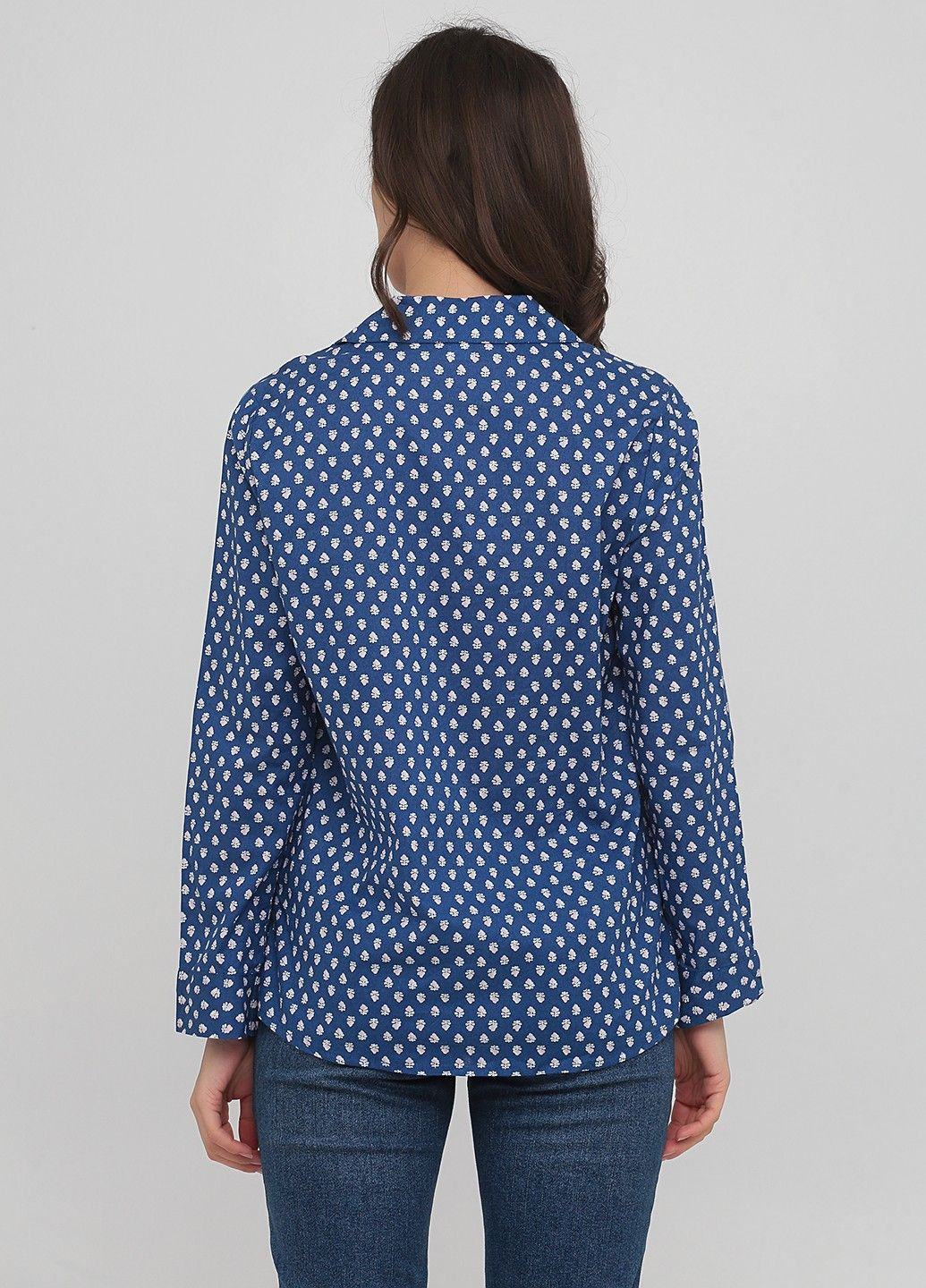 Синяя кэжуал рубашка однотонная Old Navy