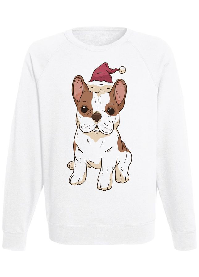 Свитшот новогодний "Bulldog Santa Hat" (белый) Fat Cat - крой белый - (283035981)