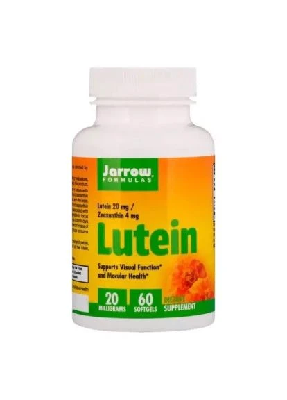 Антиоксидант Лютеин, 20 мг, Lutein, 60 желатиновых капсул (JRW-12025) Jarrow Formulas Лютеин, 20 мг, Lutein, 60 желатиновых капсул (401658359)