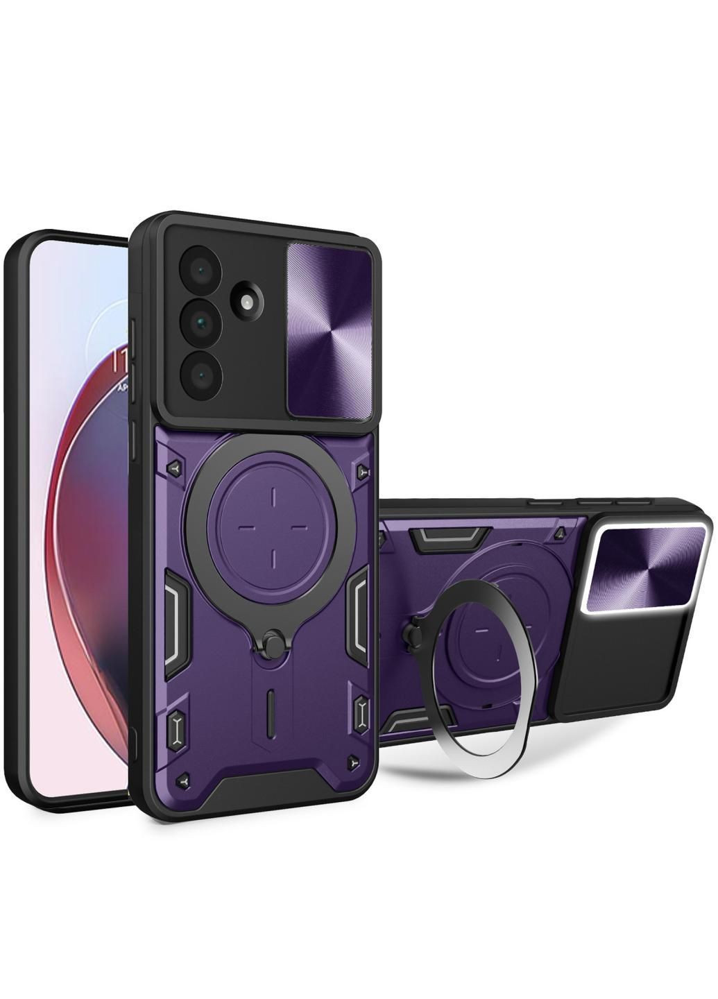 Ударостійкий чохол Bracket Ringstand із захисною шторкою для камери на Xiaomi 15T Pro Epik (384261875)