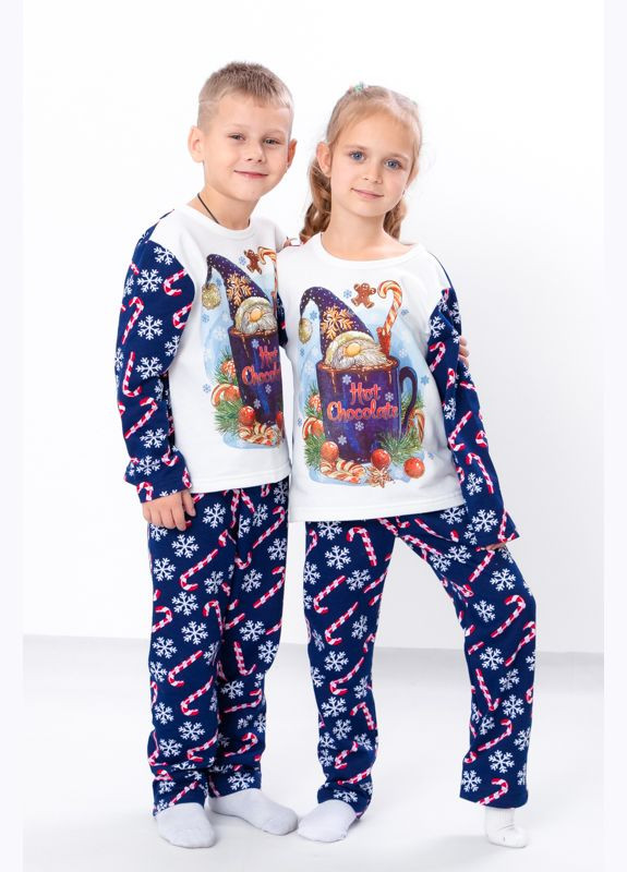 Синя зимня піжама дитяча "family look" (p-7567) Носи своє
