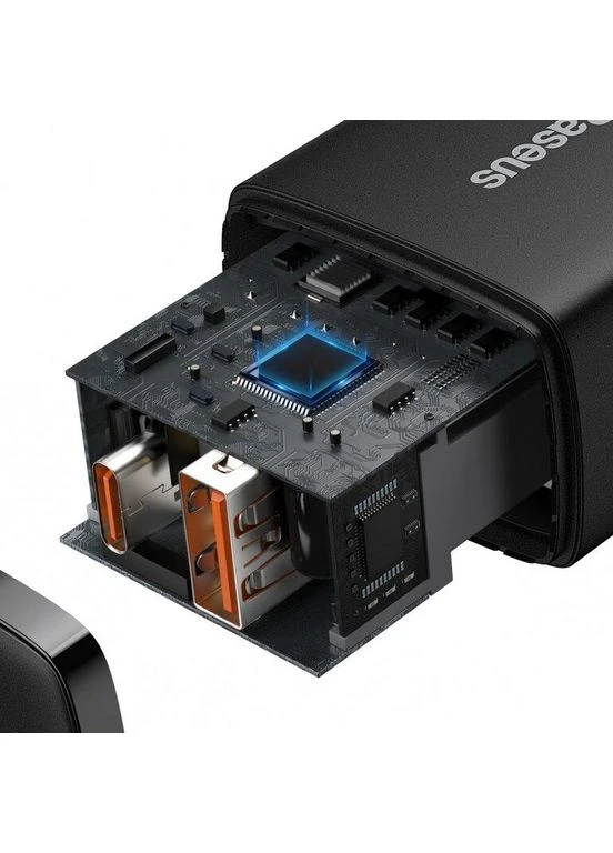 Зарядний пристрій Compact Quick Charger USB+Type-C 20W Чорний (CCXJ-B01) Baseus (315701033)