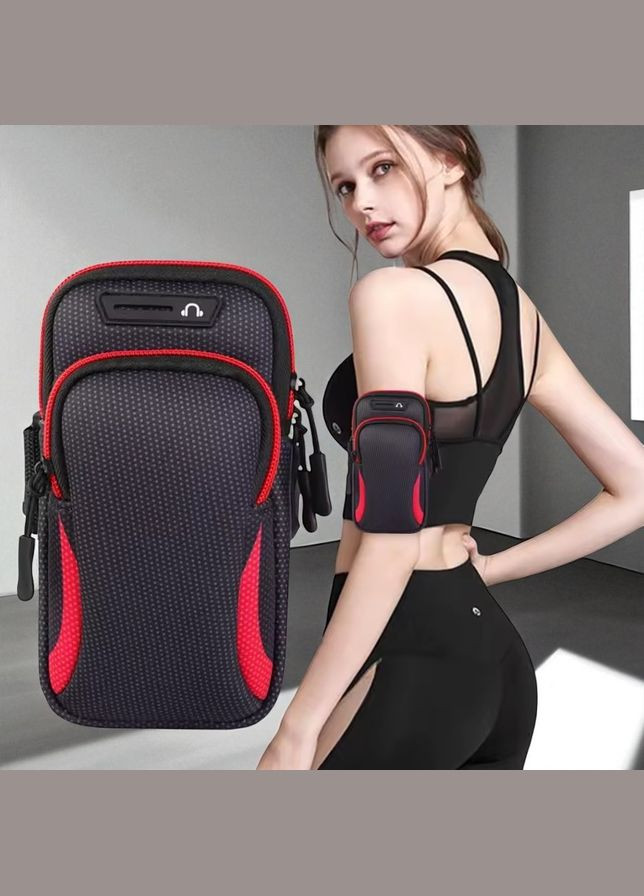 Чехол на руку Sport универсальный спортивный для телефона до 6.5" - Black/Red Primo (343052386)