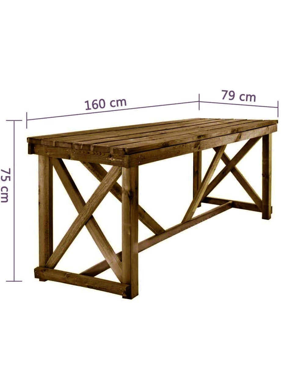 Стол садовый из дерева Мулане капучино (СТС-001409) No Brand (328960963)