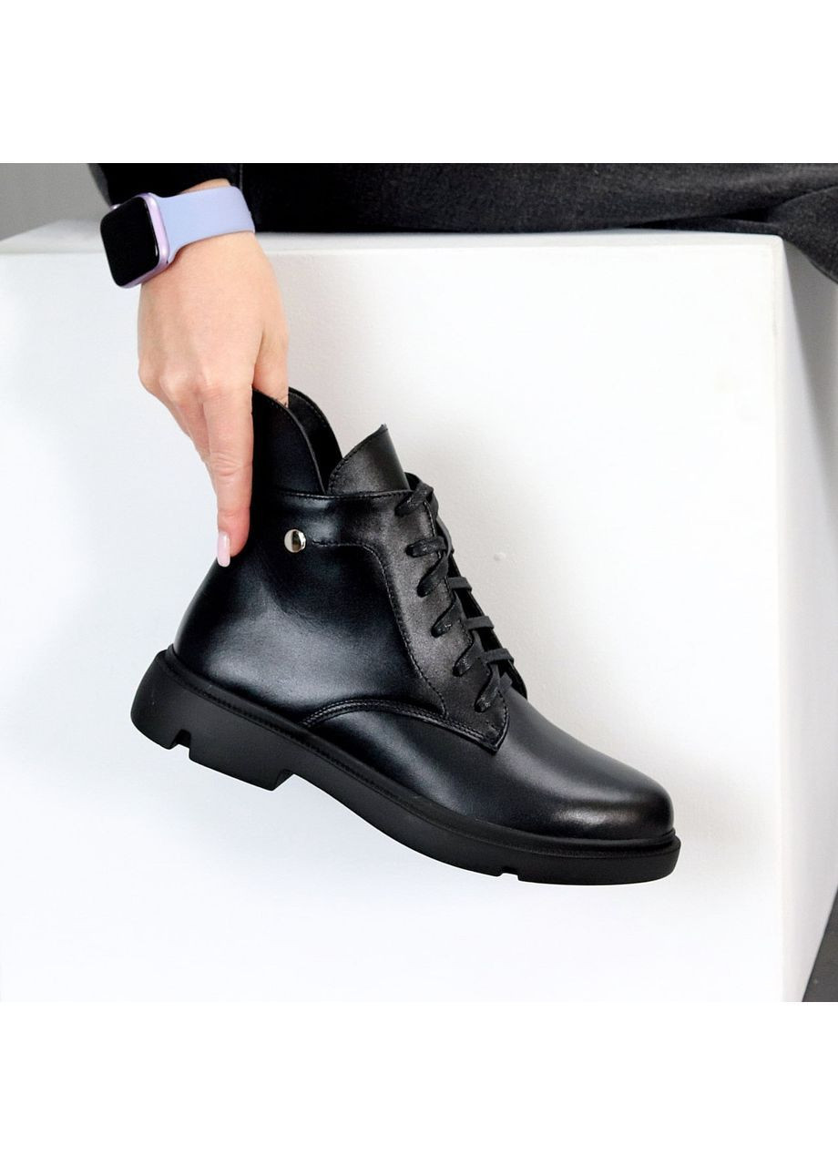 Черевики Madera з натуральної шкіри – Чорні No Brand (362648141)