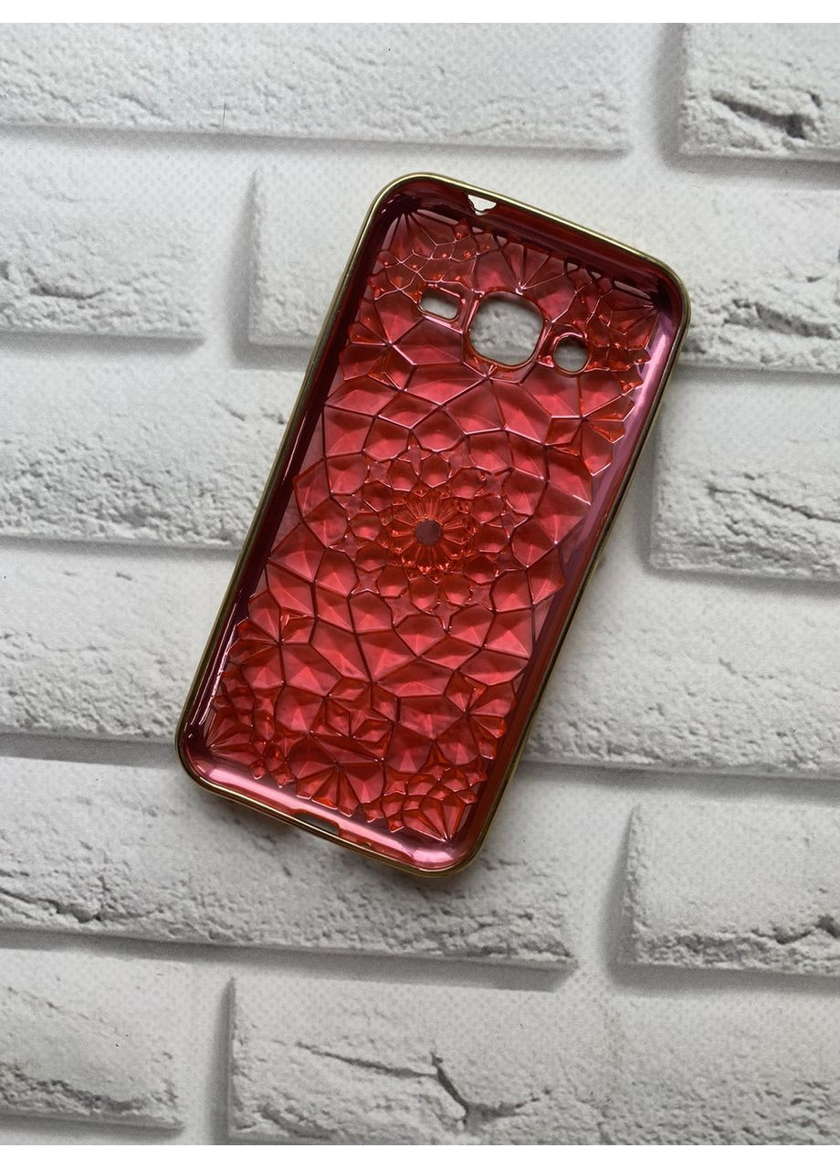 Силиконовый чехол для SAMSUNG Galaxy J2 Ромбы выпуклые. Красная паутинка Creative (359491521)