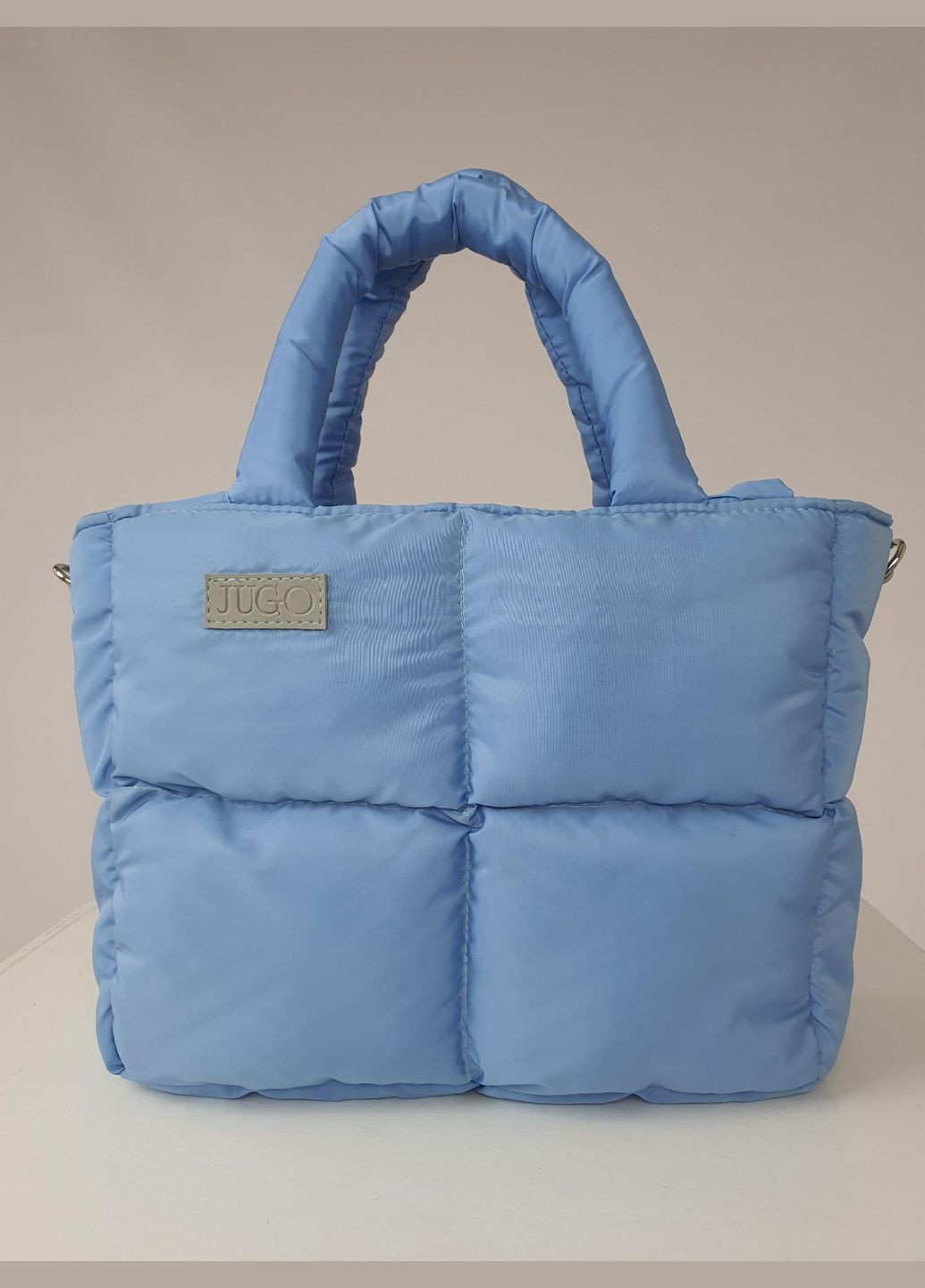 Сумка дута жіноча з плащової тканини, блакитний JUGO puffer №2 (290670610)