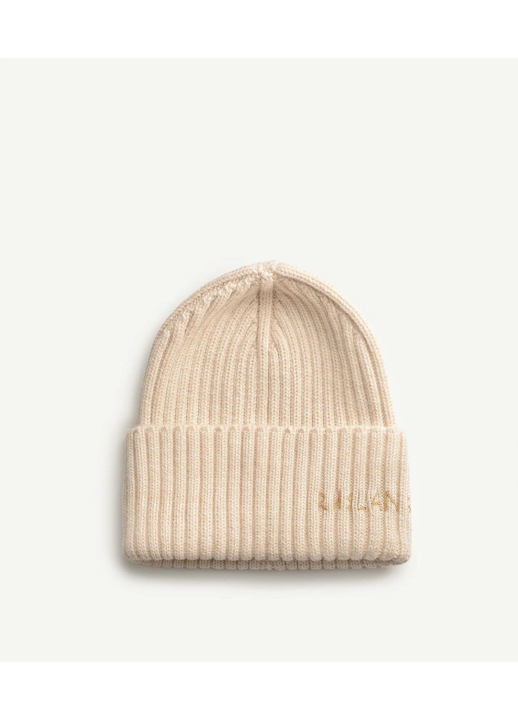Женская шапка с логотипом Monogram-embroidered Wool Beanie Размер 56см Бежевый Ruslan Baginskiy (372445077)