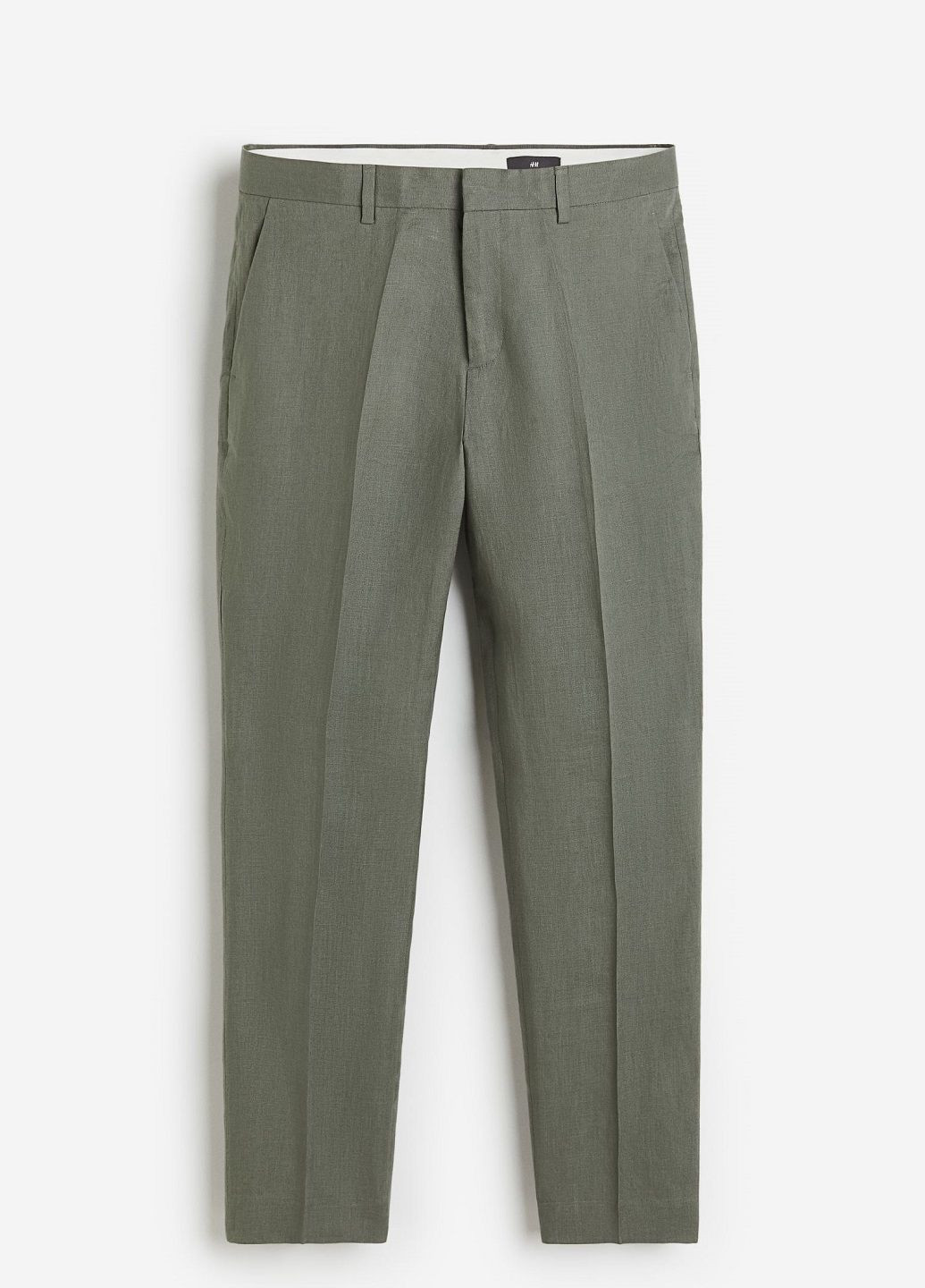 Серо-зеленые классические демисезонные брюки H&M