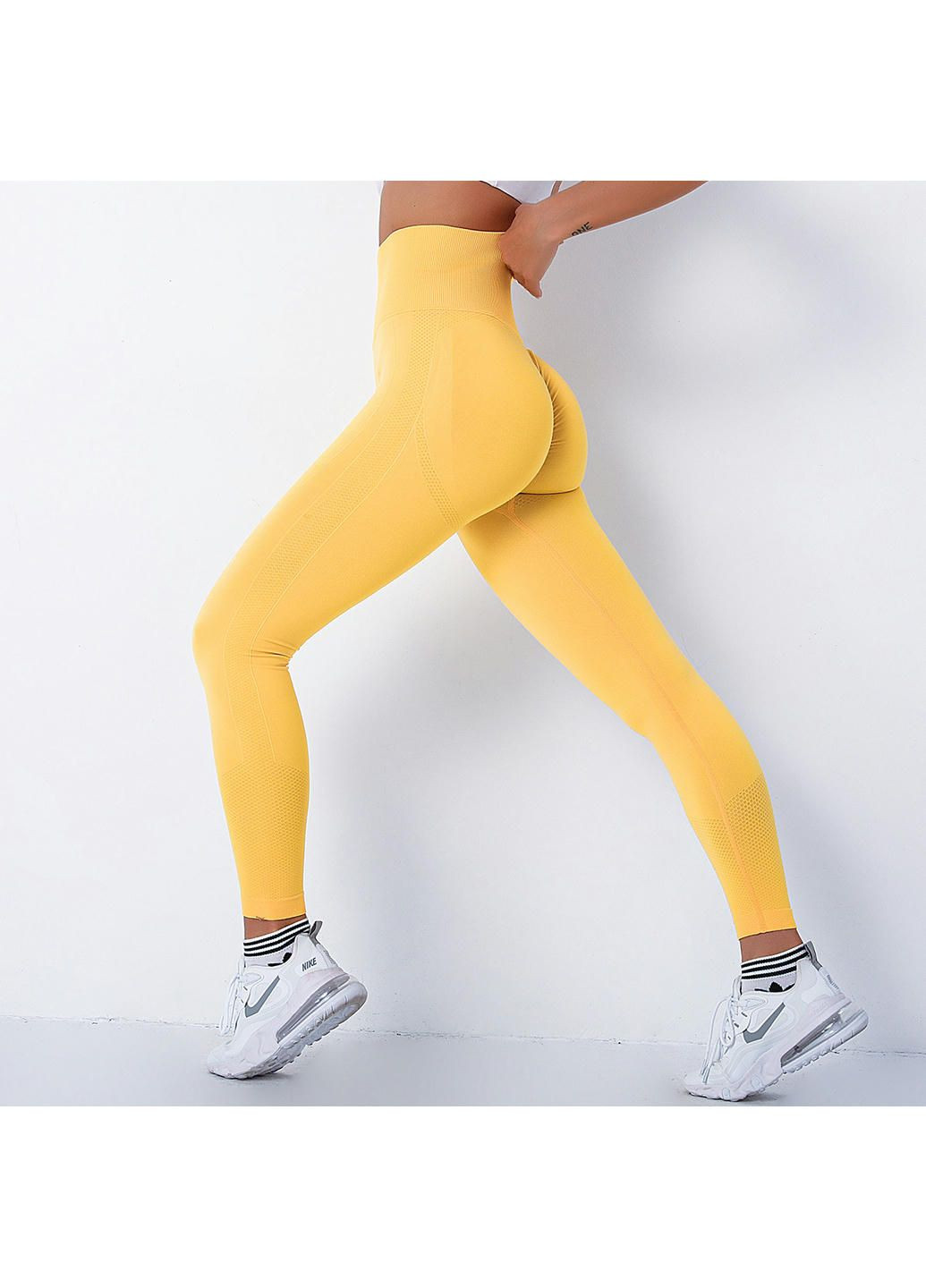 Легінси жіночі спортивні 10900 M жовті Fashion (293971113)