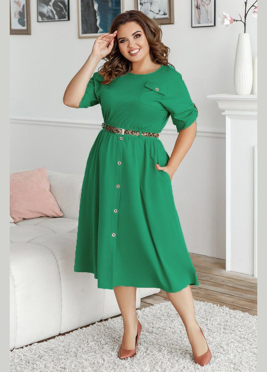 Зелена ділова сукня літня класична LeVi