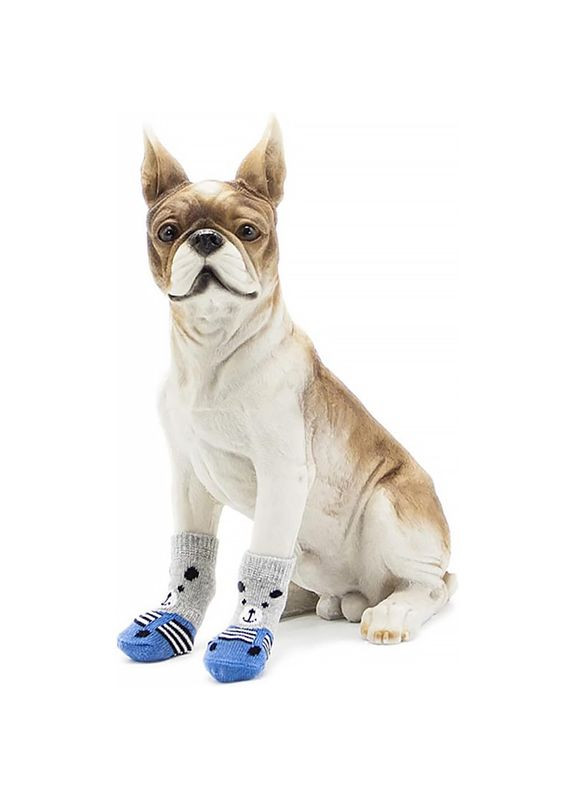 Носки для собак DT812 Медведь S с нескользящими согревающими накладками 18 шт. Lesko (356499520)