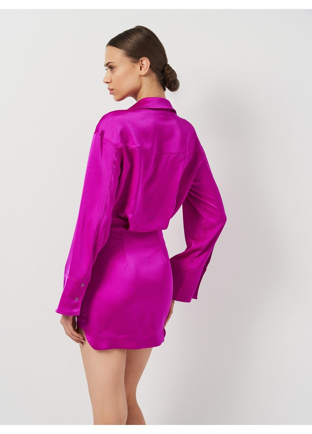 Фиолетовое кэжуал платье-блуза H&M однотонное