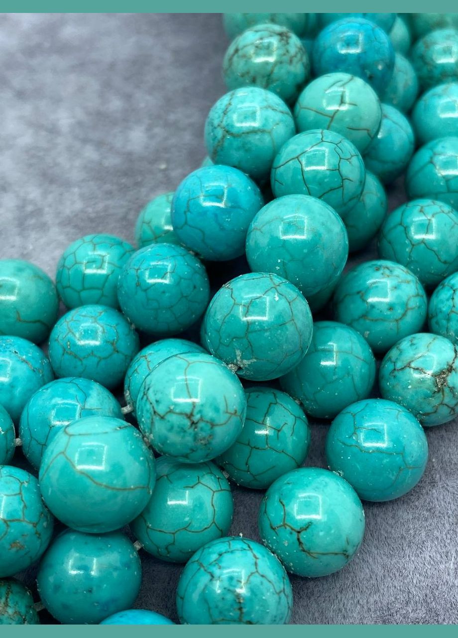 Бірюза на нитці без замка 12 мм 40 см No Brand (312534487)