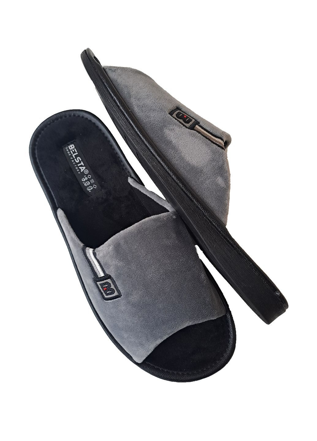 Серые тапочки мужские открытые Белста