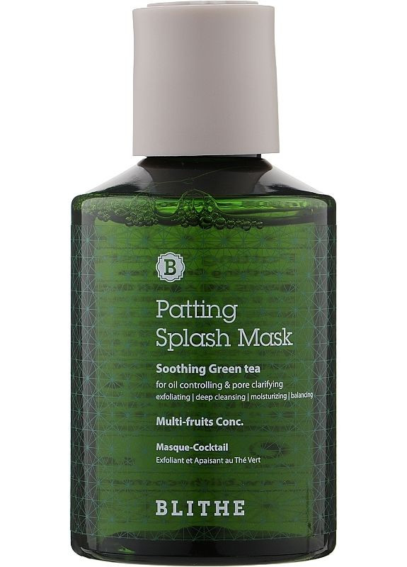 Сплеш-маска для восстановления кожи "Зеленый чай" Patting Splash Mask Soothing Green Tea 70ml (2-1013818) BLITHE (369791596)