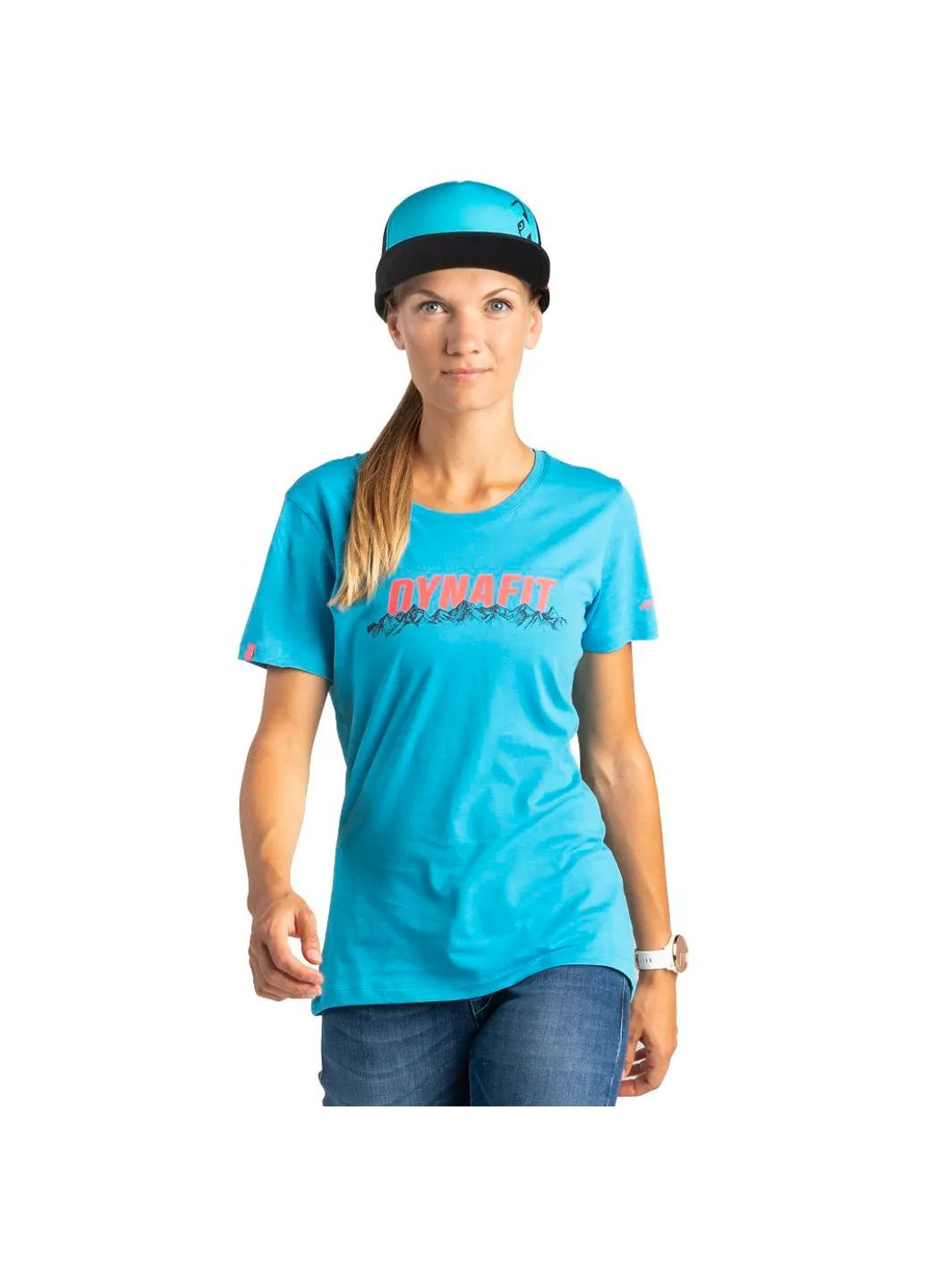 Синяя футболка graphic cotton wmn Dynafit