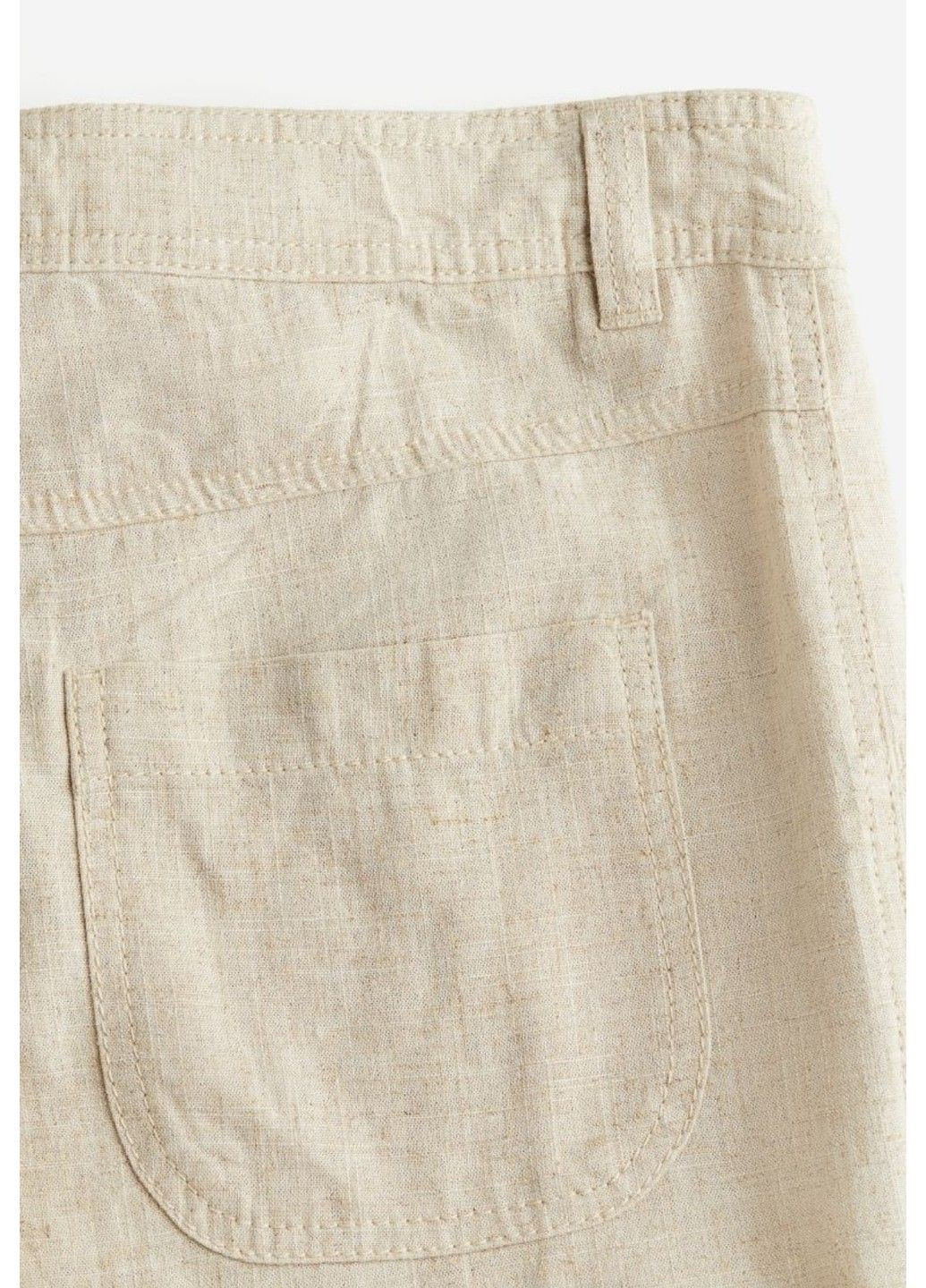 Женские прямые брюки из льняной смеси Н&М (56998) XS Светло-бежевые H&M (292317590)