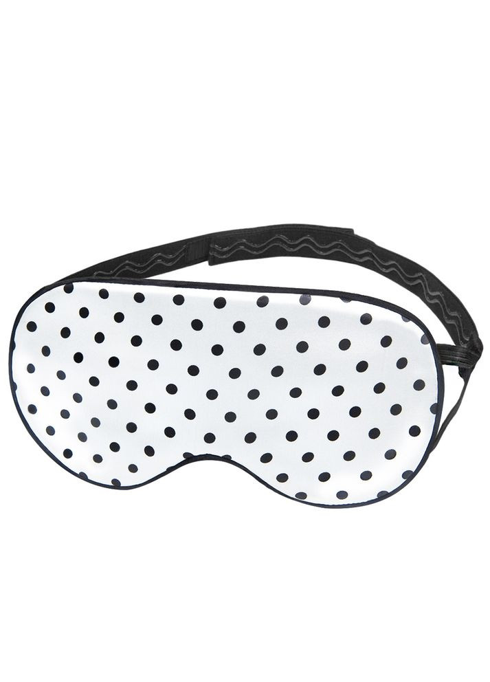 Маска для сну шовкова Чумацький Шлях з нековзкою резинкою в Подарунковій упаковці Білий/Чорний горошок (1138-02) Фабрика Тиші (369550310)