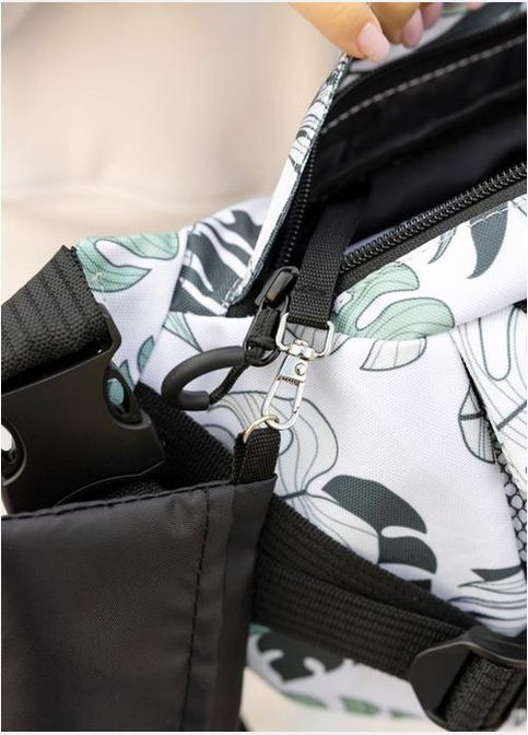 Сумка на пояс через плечо женская текстильная Черно-белый 35659 Sambag (334673964)