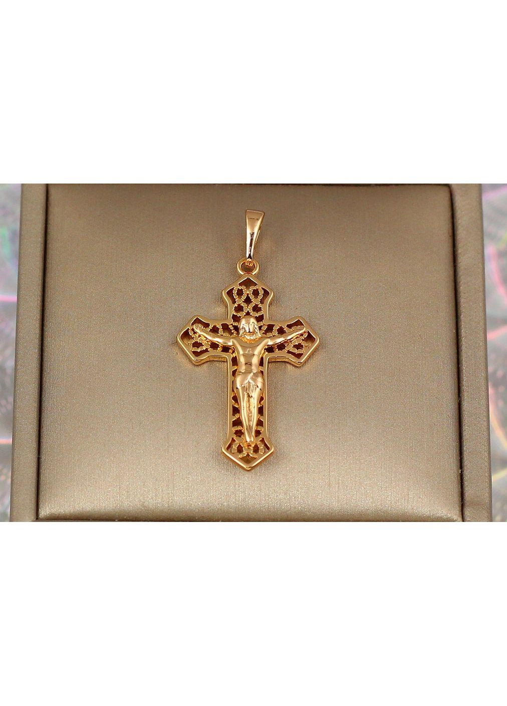 Крестик ажурный с распятием 3.3 см золотистый love-shopping Xuping Jewelry (354662746)