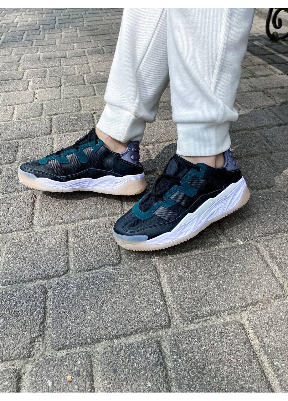 КРОСІВКИ ЖІНОЧІ ADIDAS NITEBALL WHITE BLACK GREEN АДІДАС НАЙТБОЛ No Brand сірі демісезони (367178193)