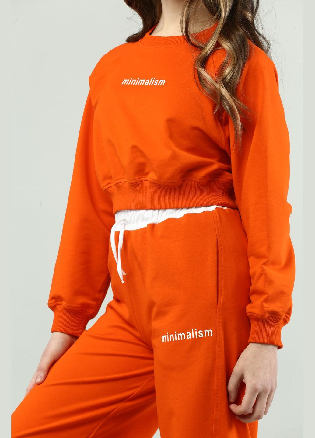 Оранжевый демисезонный костюм (кофта, штани) подростковый брючный IRmAS