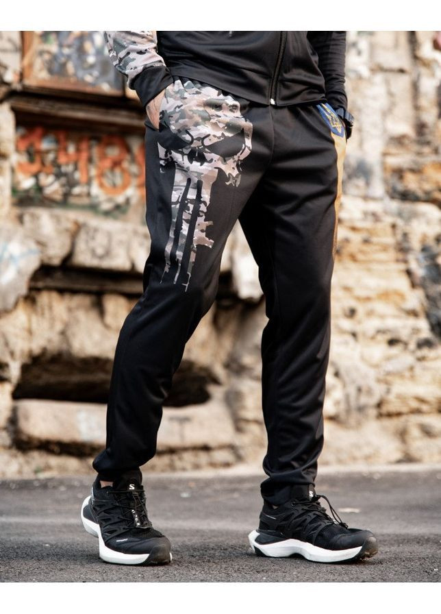 Чоловічий костюм демісезонний з Гербом України чорний Freedom (363317838)