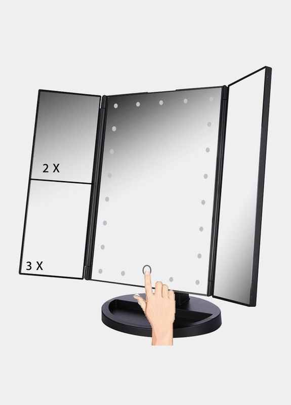 Настольное зеркало Led Mirror для макияжа с подсветкой тройное (1756374683) No Brand (331863825)