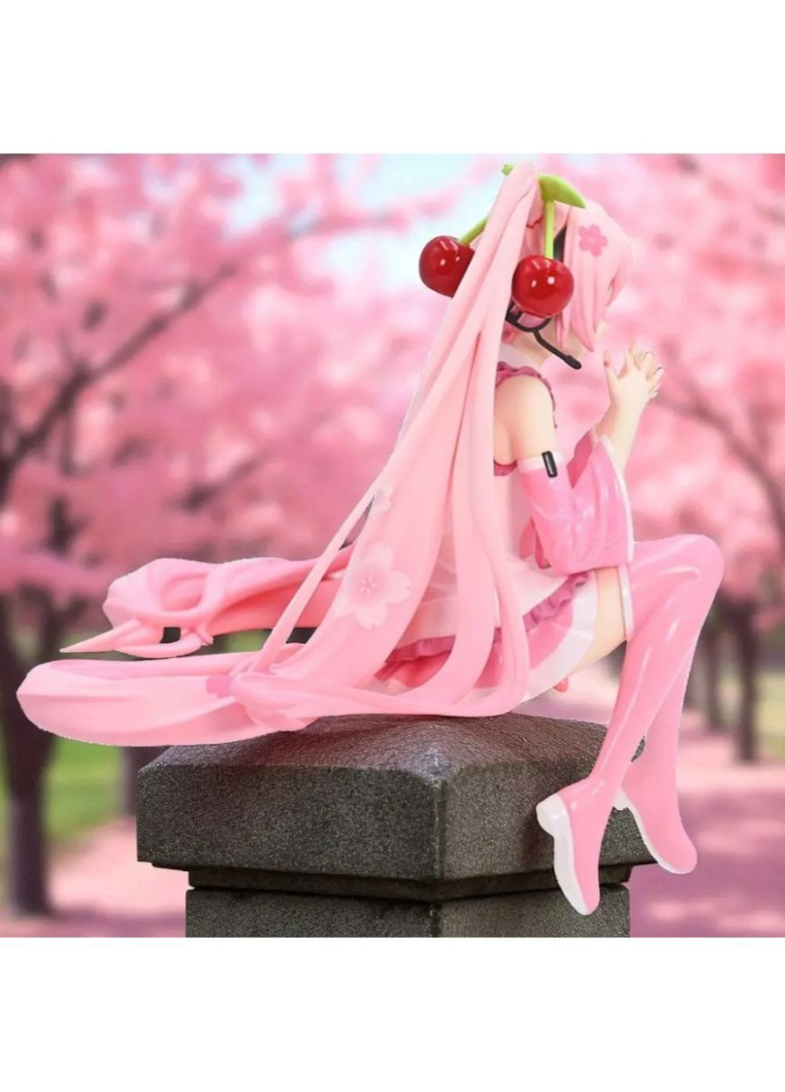 Колекційна фігурка Sakura Miku 14 см Furyu Noodle Stopper з ПВХ, статуетка Хацуне Міку рожевого кольору для колекції No Brand (362682291)