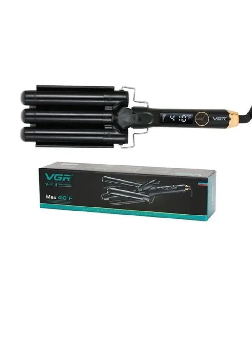 Плойка для укладання волосся три хвилі 25 мм V-591, потрійна плойка для завивання волосся VGR (329870819)