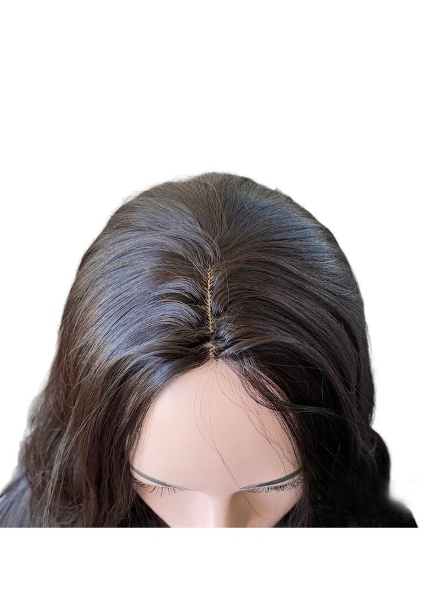 Парик женский длинный волнистый коричневый темный без челки с пробором 70см No Brand 7574 (299317365)